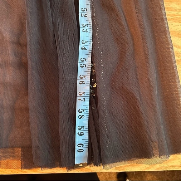 Marina Beaded Sequined Navy V-Neck Gown Dress 16 - Picture 15 of 16